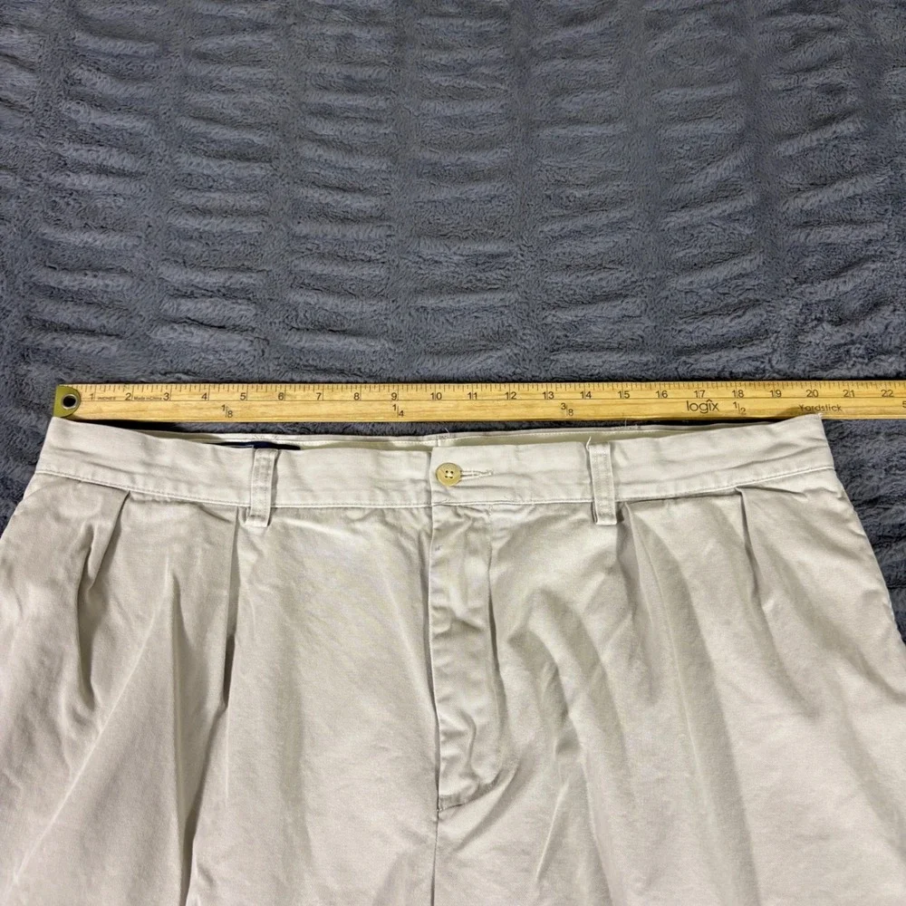 Polo Ralph Lauren Ethan Pant Mens 40x32 Beige Pleated Cotton Chino Trousers